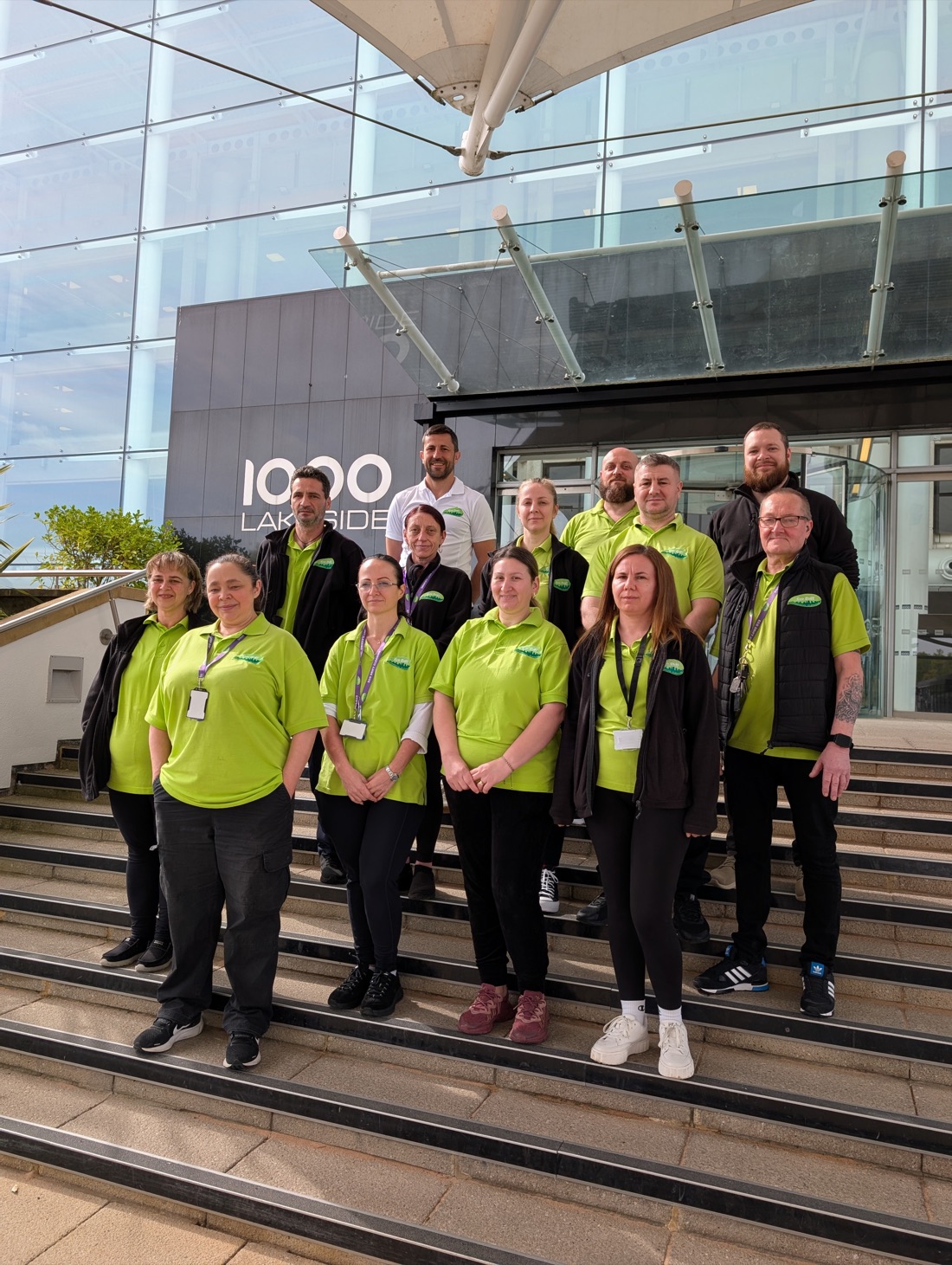 The Eco Drift team in front of 1000 Lakeside, Portsmouth
