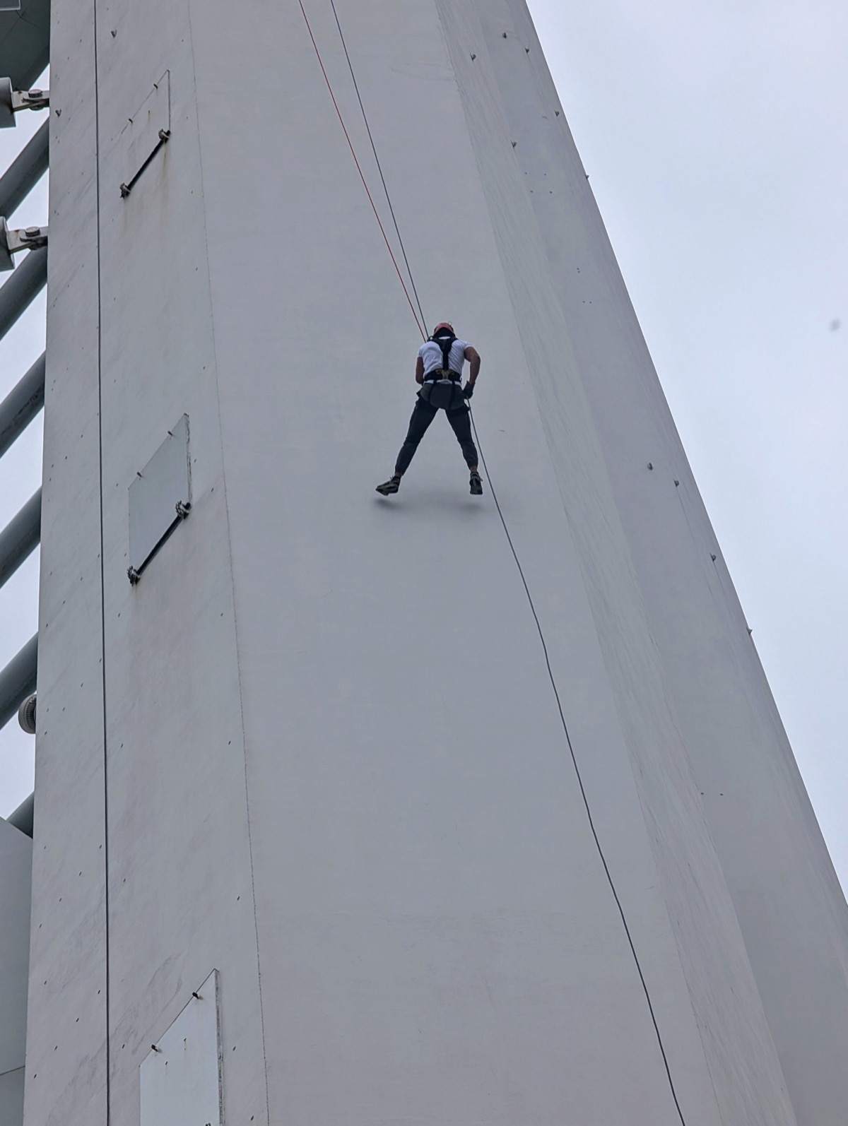 Abseiling down the face of the Spinnaker Tower
